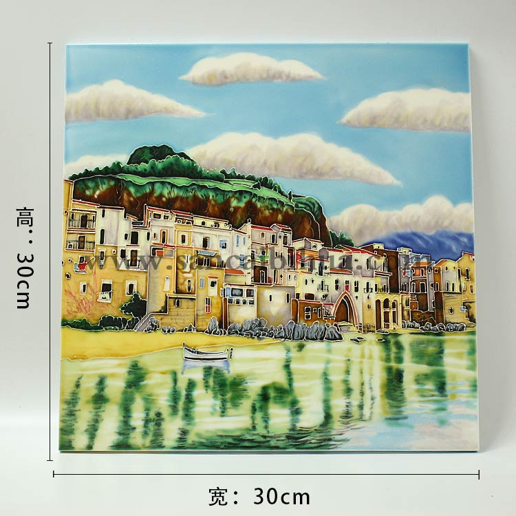 西洋風(fēng)景三彩瓷板畫 西洋風(fēng)景三彩瓷板畫